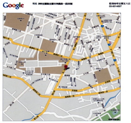 藍棧咖啡宜蘭宜大店地圖
